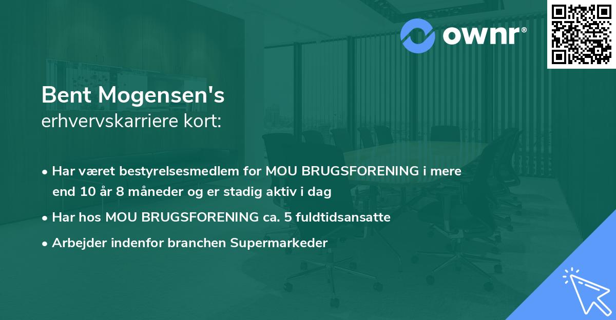 Bent Mogensen's erhvervskarriere kort