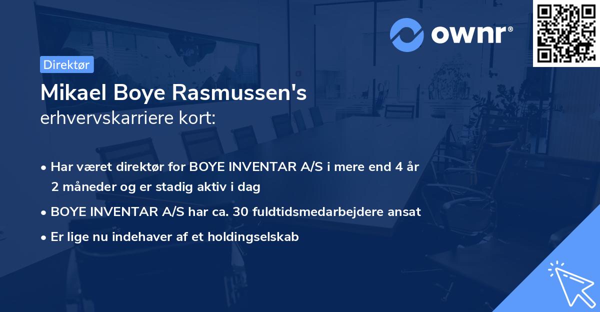 Mikael Boye Rasmussen's erhvervskarriere kort