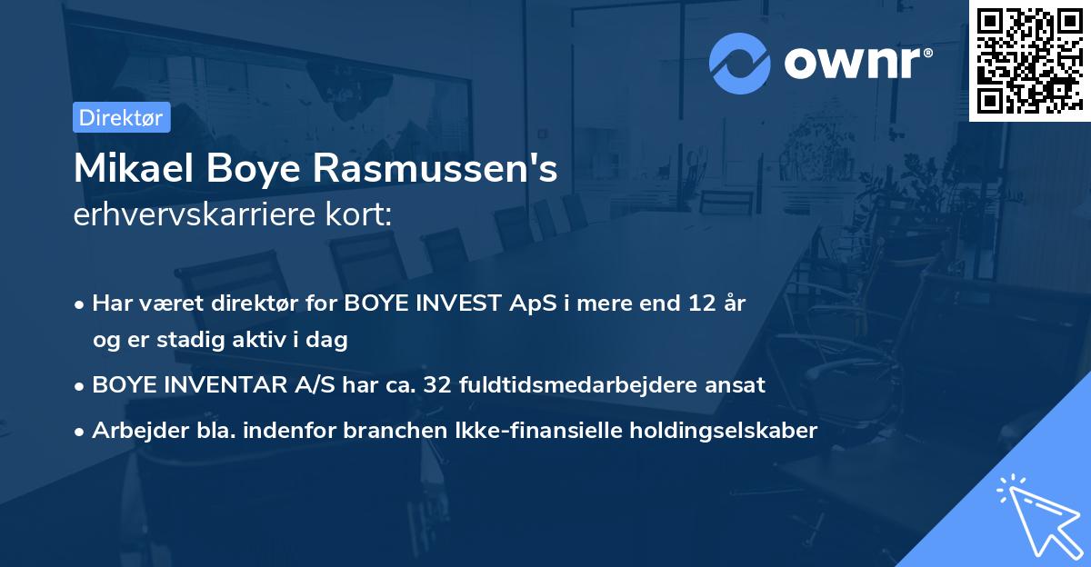 Mikael Boye Rasmussen's erhvervskarriere kort