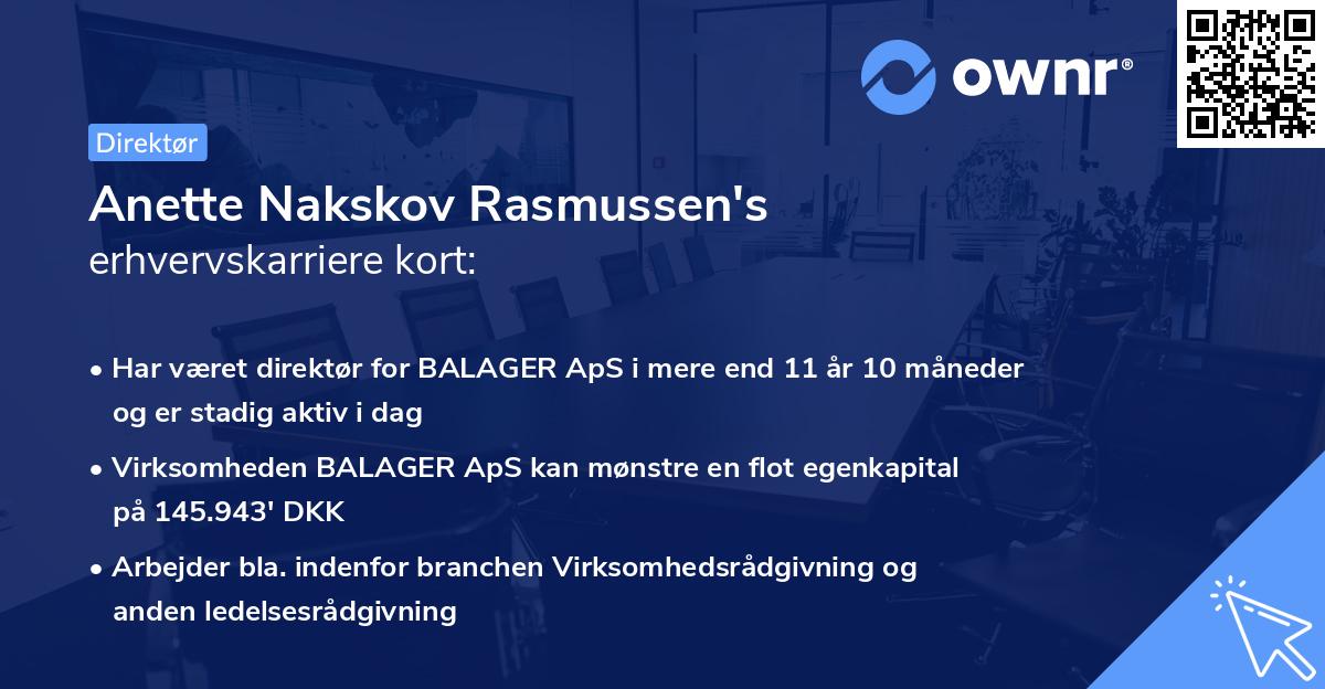 Anette Nakskov Rasmussen's erhvervskarriere kort