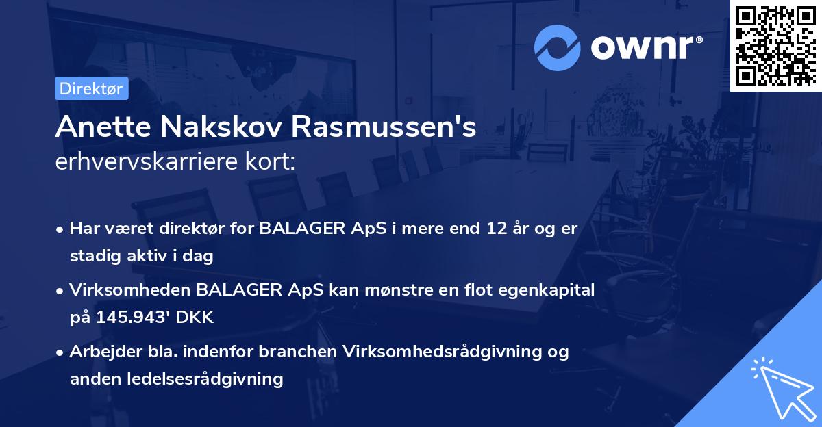 Anette Nakskov Rasmussen's erhvervskarriere kort
