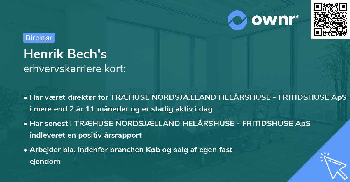 Henrik Bech's erhvervskarriere kort