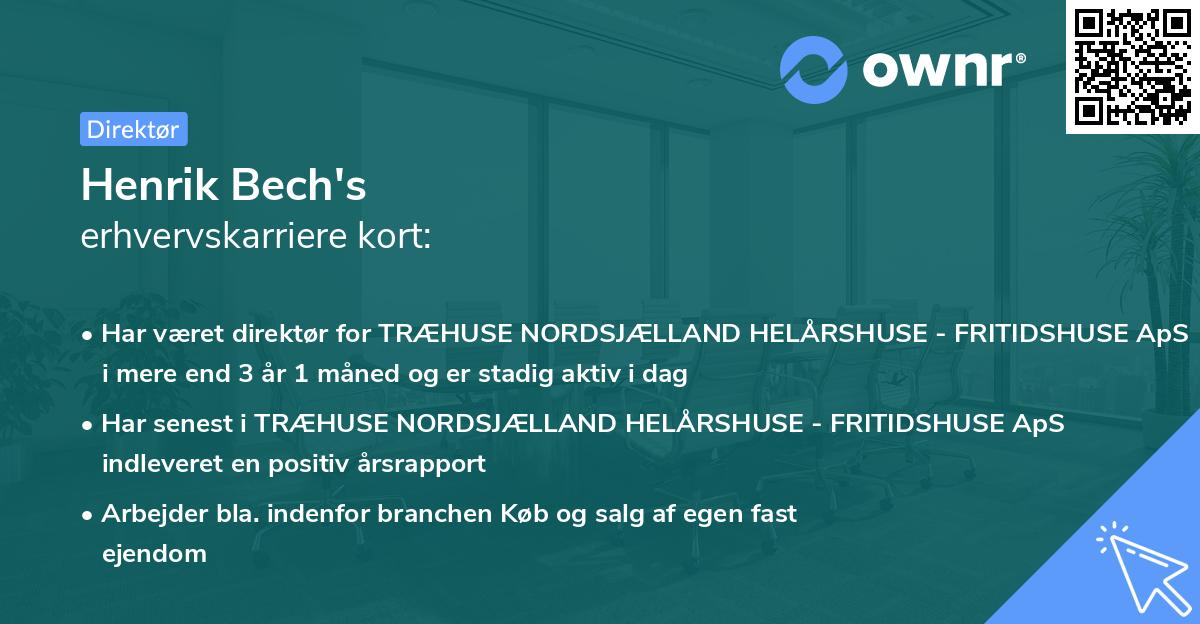 Henrik Bech's erhvervskarriere kort