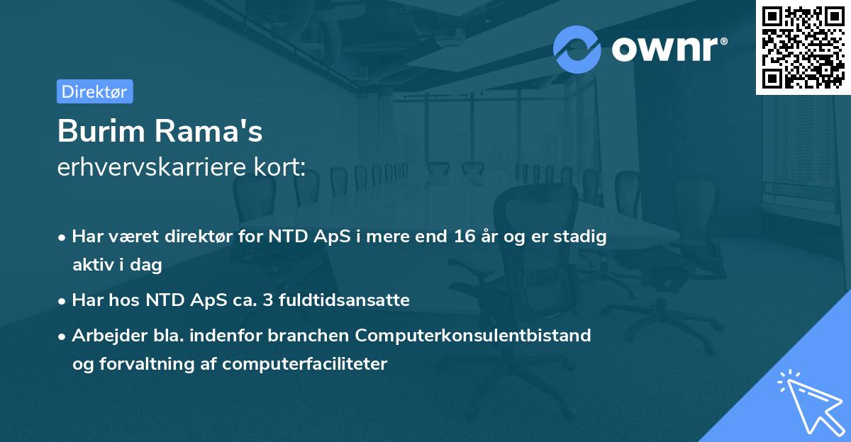 Burim Rama's erhvervskarriere kort