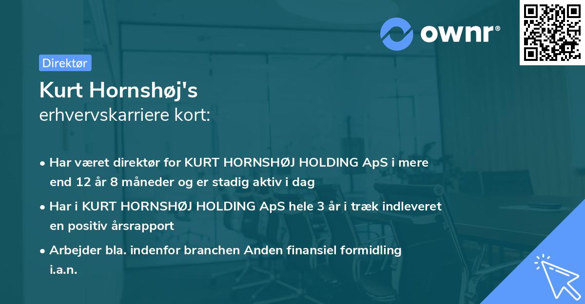 Kurt Hornshøj's erhvervskarriere kort