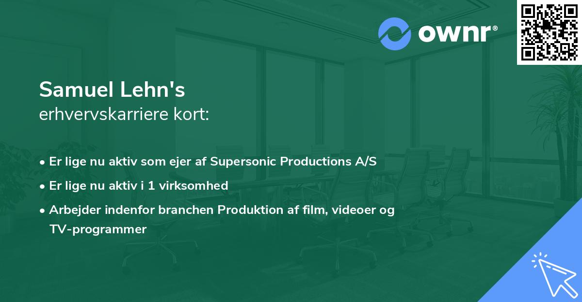 Samuel Lehn's erhvervskarriere kort