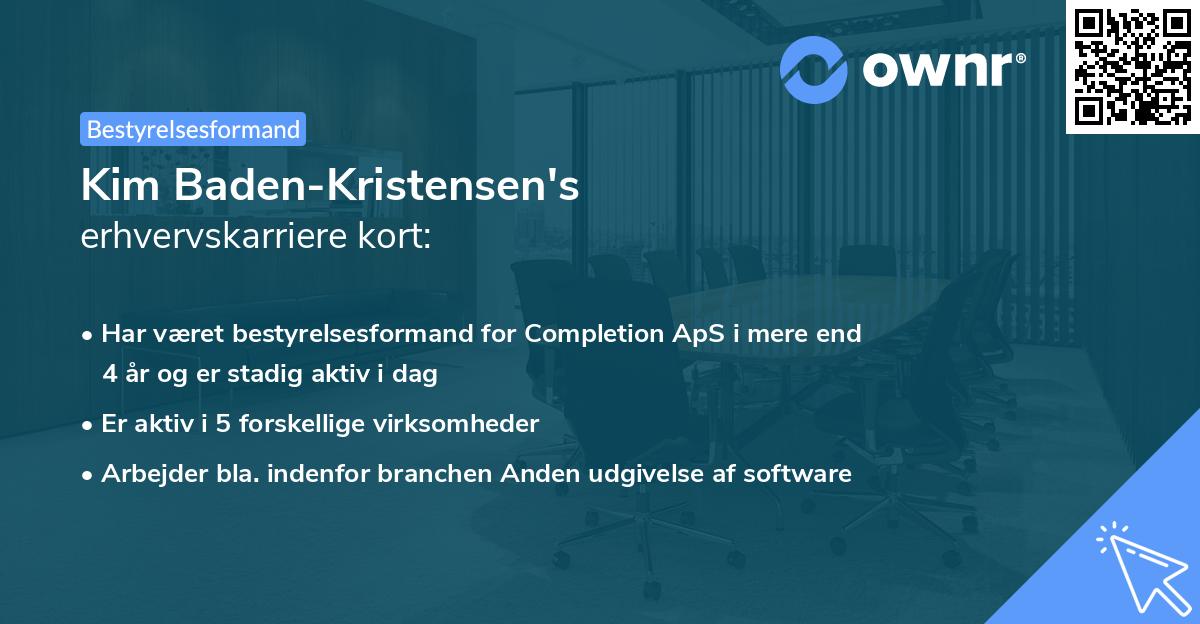Kim Baden-Kristensen's erhvervskarriere kort
