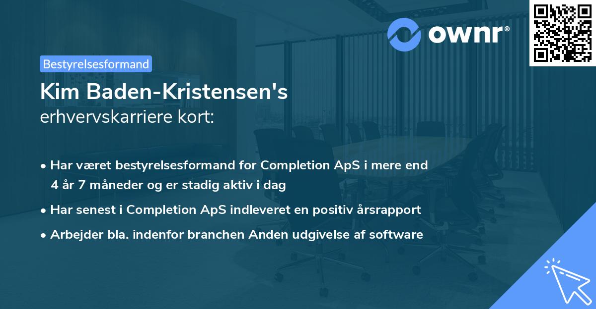 Kim Baden-Kristensen's erhvervskarriere kort