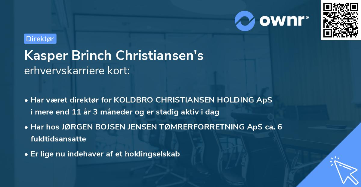 Kasper Brinch Christiansen's erhvervskarriere kort