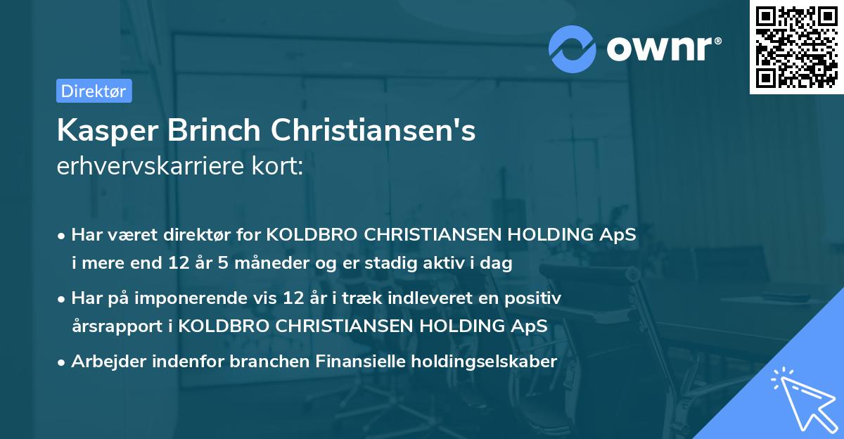 Kasper Brinch Christiansen's erhvervskarriere kort