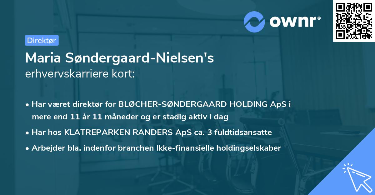 Maria Søndergaard-Nielsen's erhvervskarriere kort