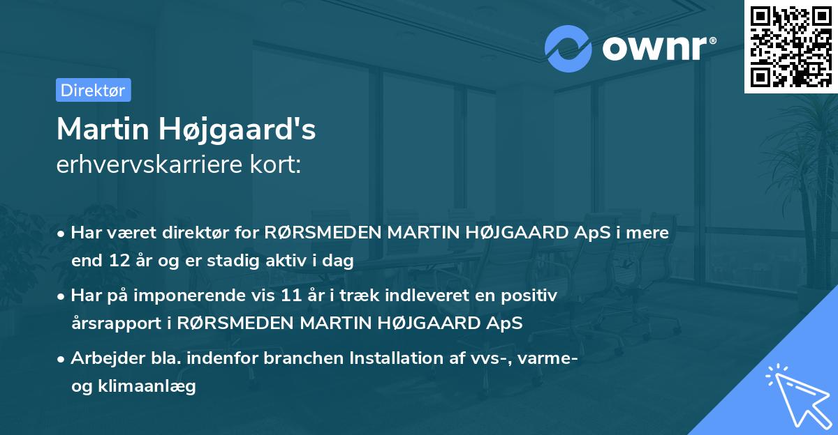 Martin Højgaard's erhvervskarriere kort