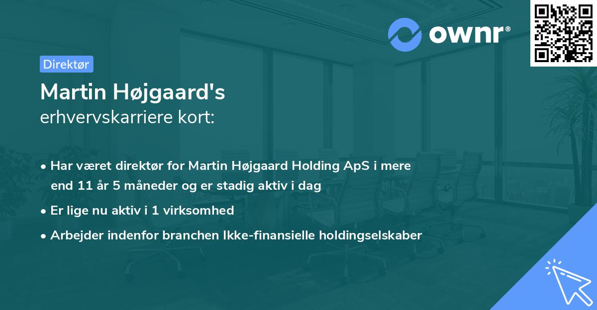 Martin Højgaard's erhvervskarriere kort