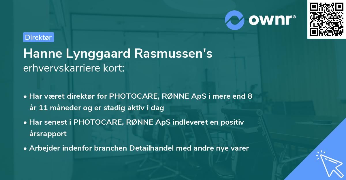 Hanne Lynggaard Rasmussen's erhvervskarriere kort
