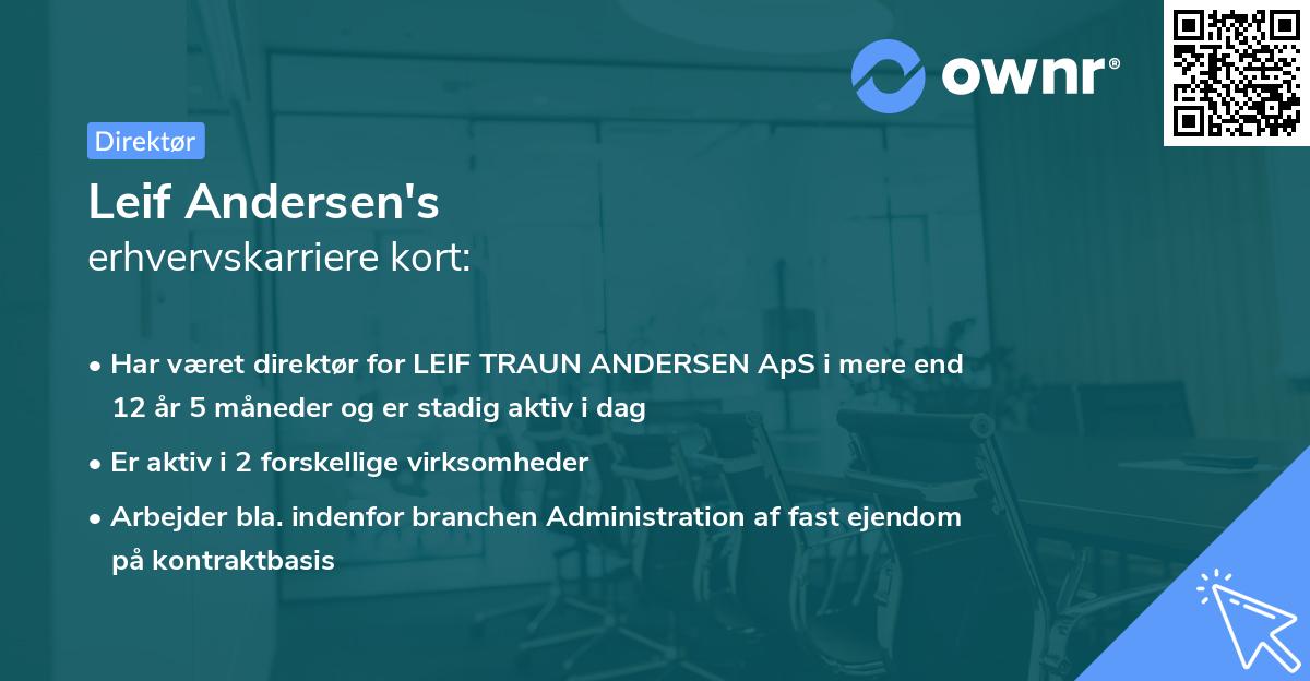Leif Andersen's erhvervskarriere kort