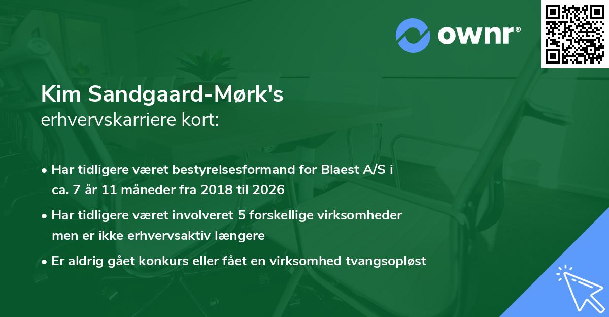 Kim Sandgaard-Mørk's erhvervskarriere kort