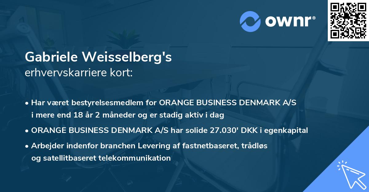 Gabriele Weisselberg's erhvervskarriere kort