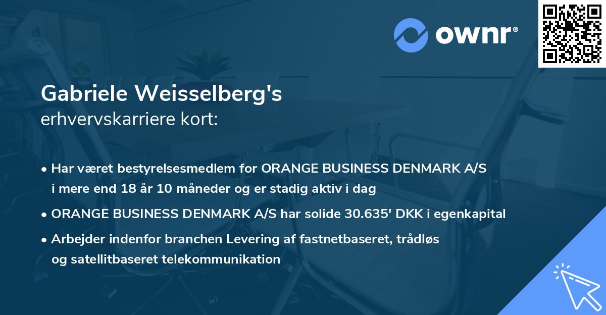 Gabriele Weisselberg's erhvervskarriere kort