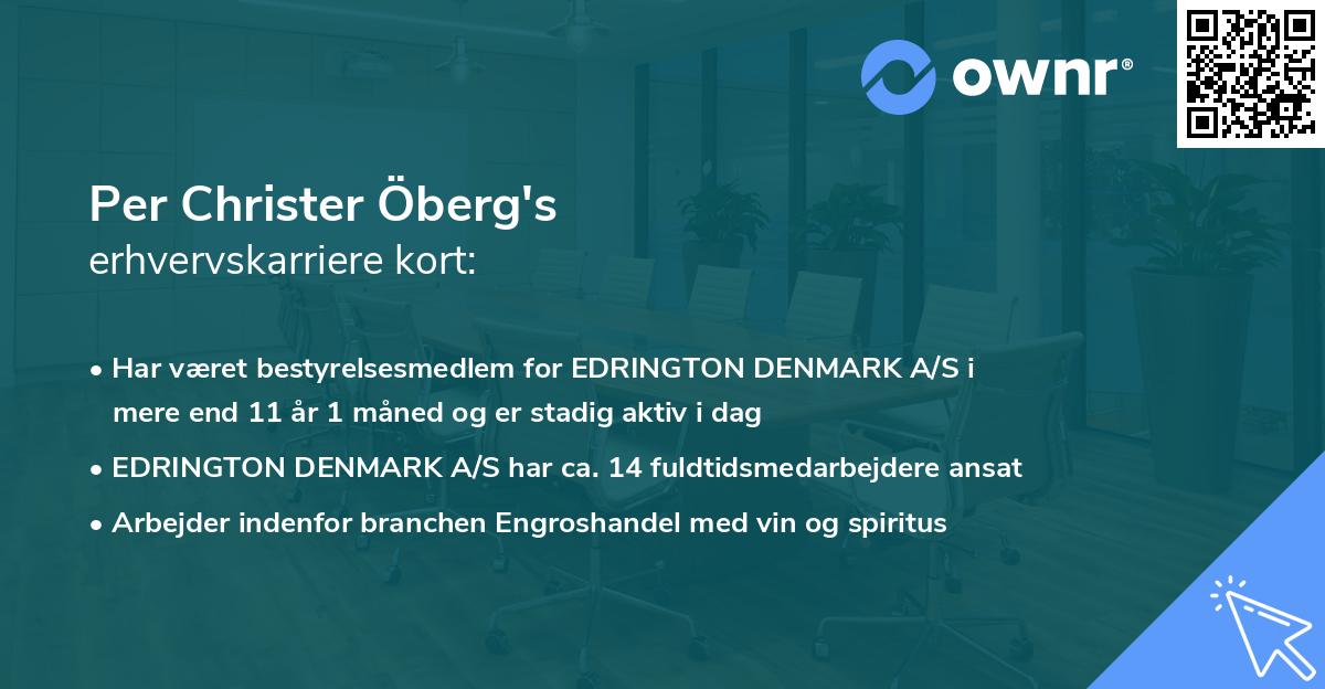 Per Christer Öberg's erhvervskarriere kort