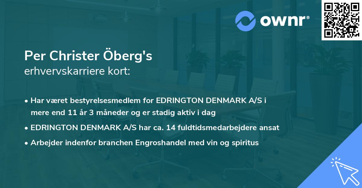 Per Christer Öberg's erhvervskarriere kort