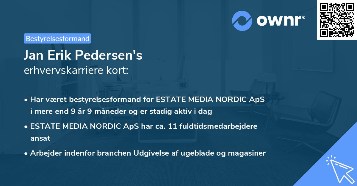Jan Erik Pedersen's erhvervskarriere kort