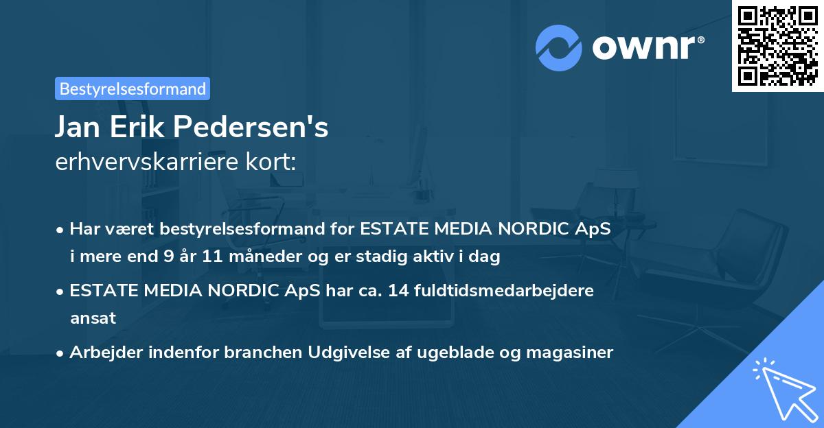 Jan Erik Pedersen's erhvervskarriere kort