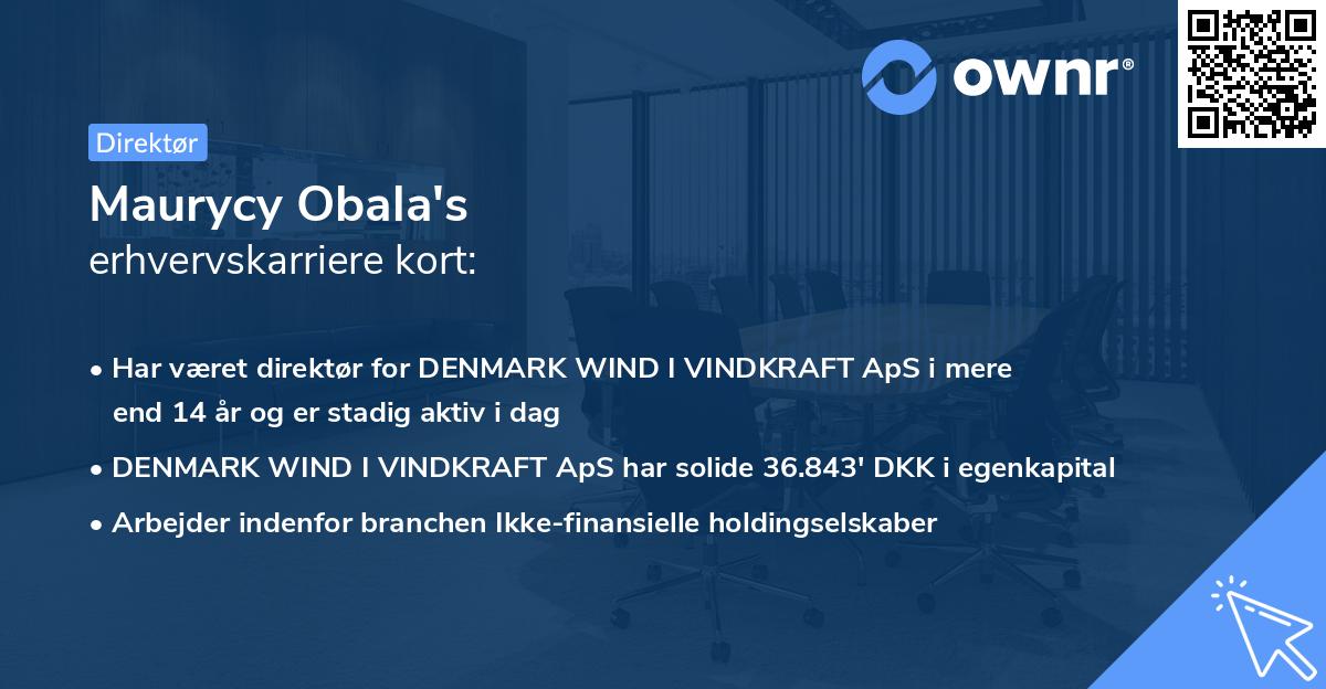 Maurycy Obala's erhvervskarriere kort