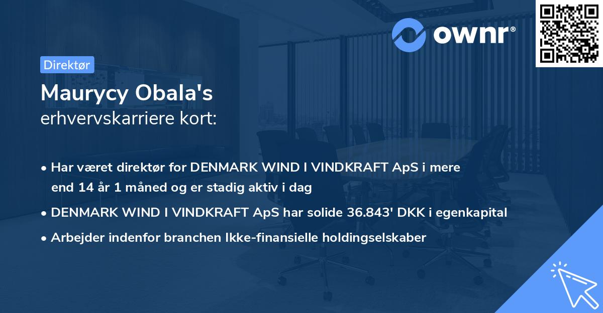 Maurycy Obala's erhvervskarriere kort