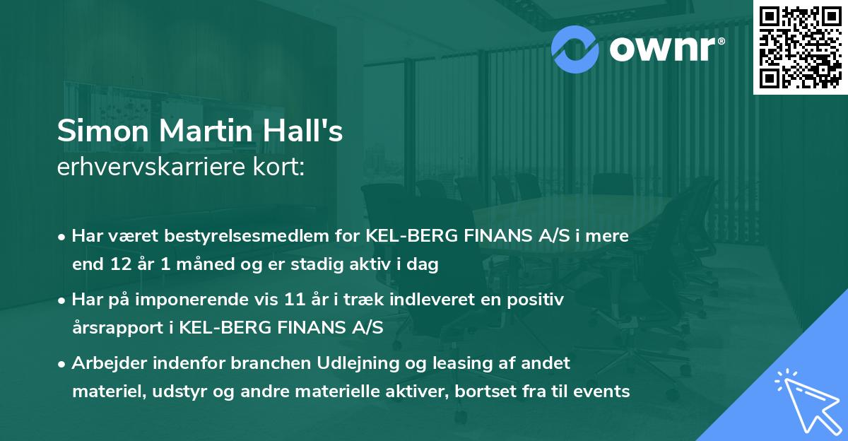 Simon Martin Hall's erhvervskarriere kort
