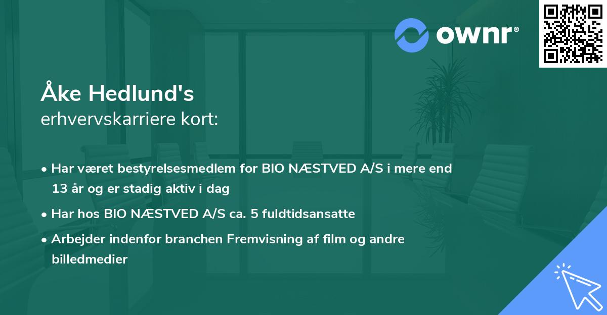 Åke Hedlund's erhvervskarriere kort
