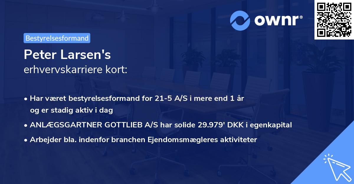 Peter Larsen's erhvervskarriere kort