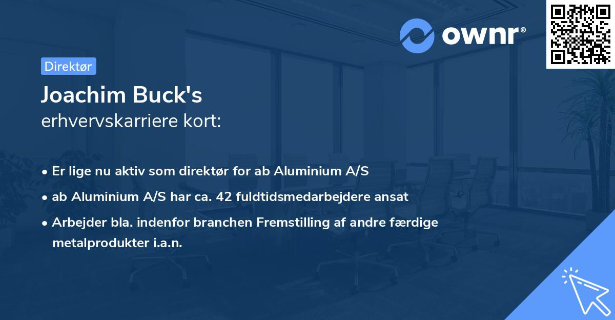 Joachim Buck's erhvervskarriere kort