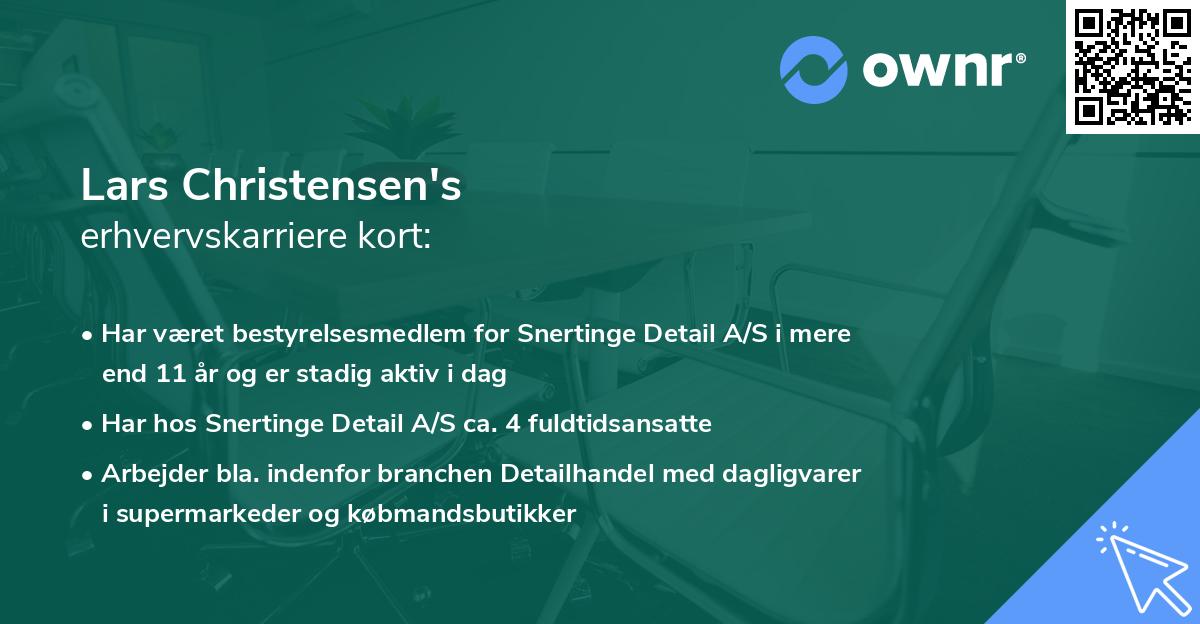 Lars Christensen's erhvervskarriere kort