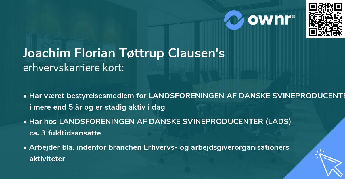 Joachim Florian Tøttrup Clausen's erhvervskarriere kort