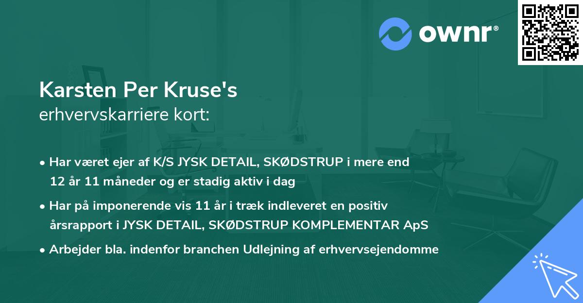 Karsten Per Kruse's erhvervskarriere kort