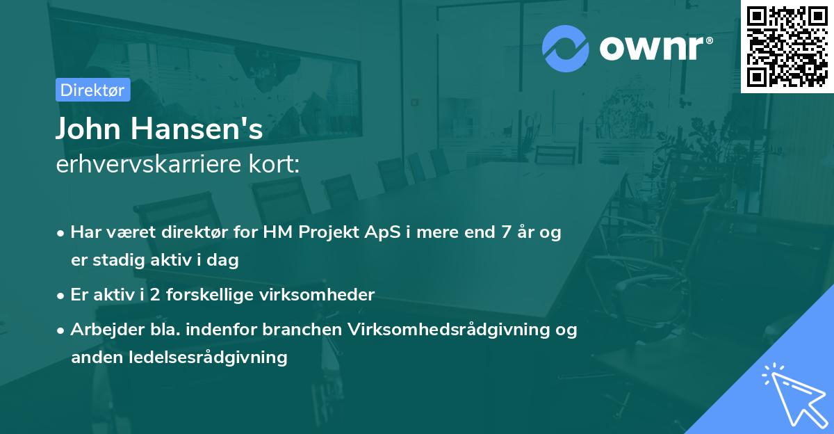 John Hansen's erhvervskarriere kort