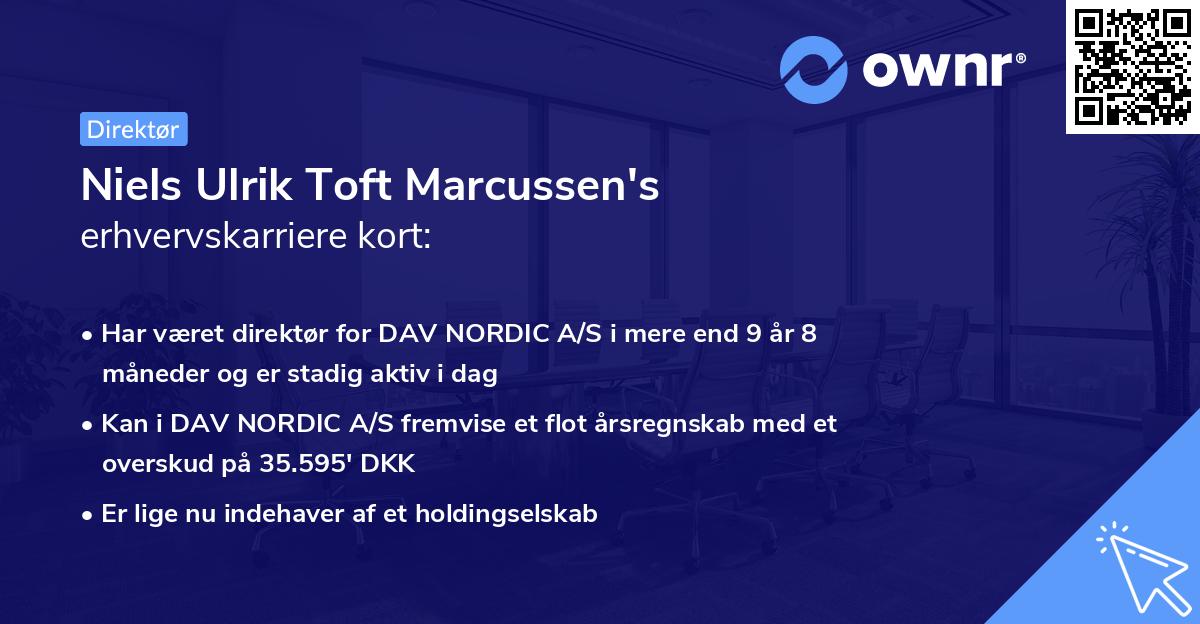 Niels Ulrik Toft Marcussen's erhvervskarriere kort