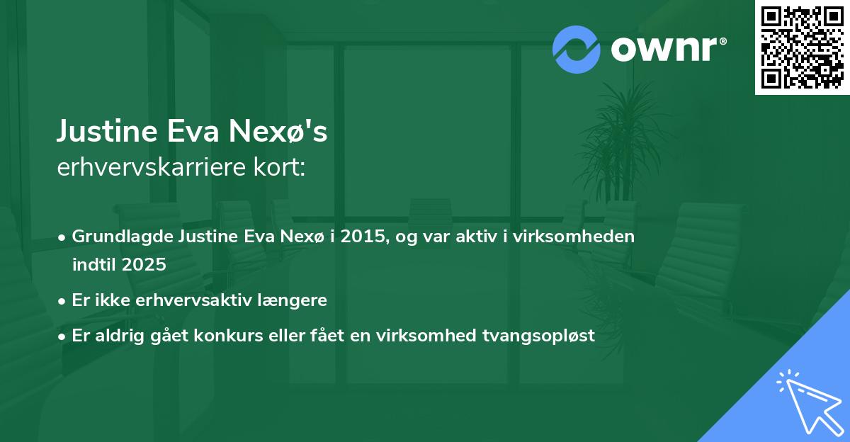 Justine Eva Nexø's erhvervskarriere kort