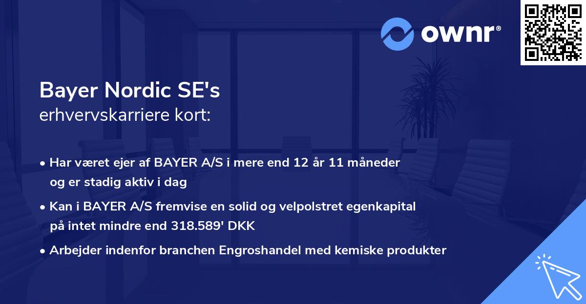 Bayer Nordic SE's erhvervskarriere kort