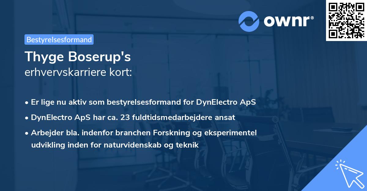 Thyge Boserup's erhvervskarriere kort