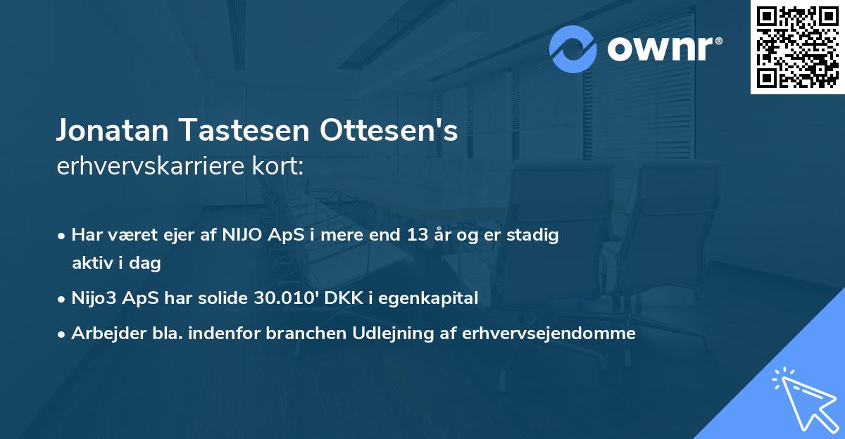Jonatan Tastesen Ottesen's erhvervskarriere kort