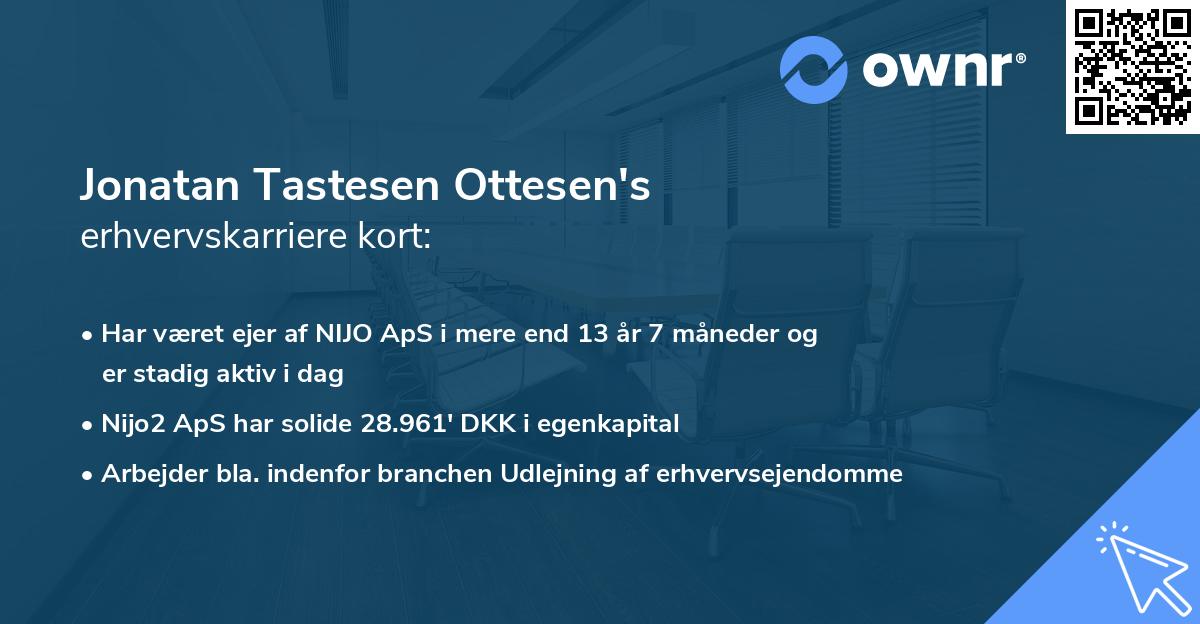 Jonatan Tastesen Ottesen's erhvervskarriere kort
