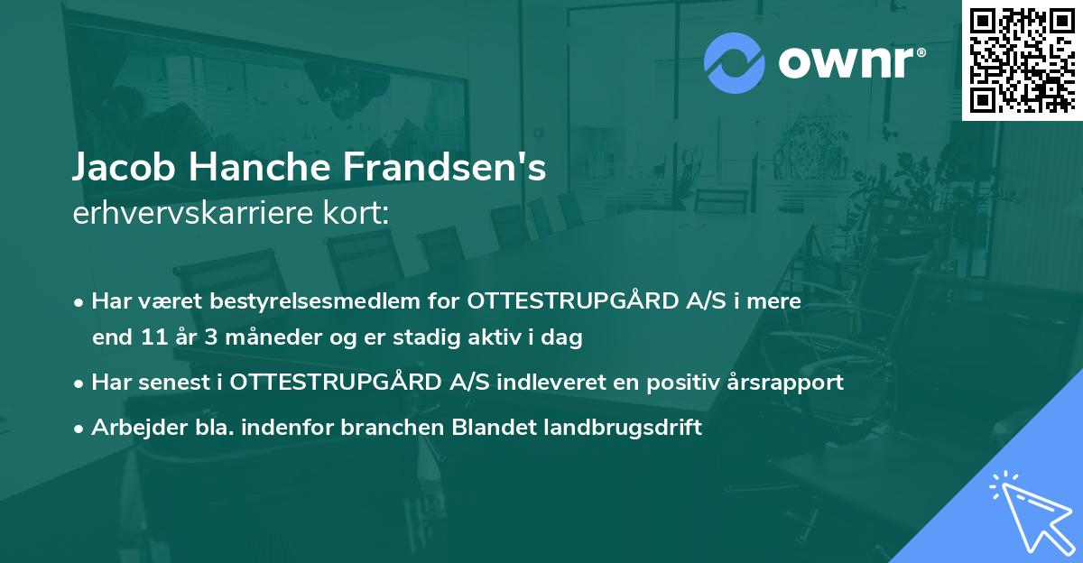 Jacob Hanche Frandsen's erhvervskarriere kort