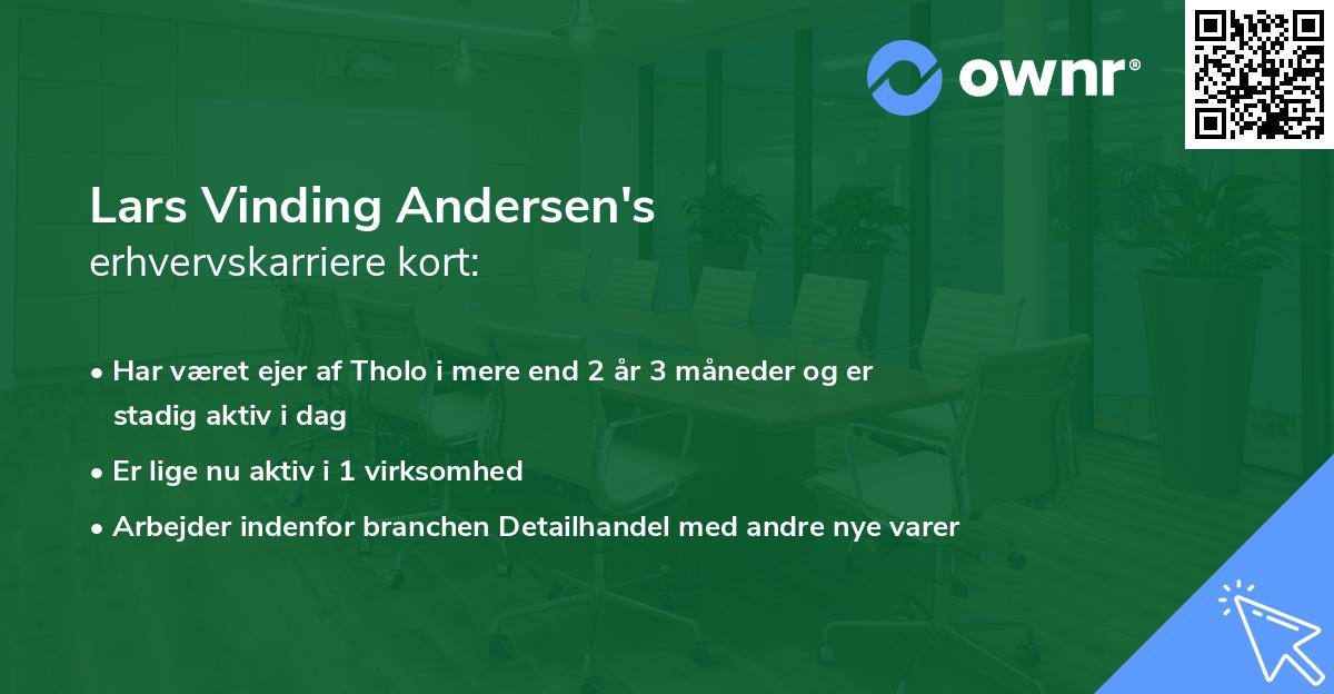 Lars Vinding Andersen's erhvervskarriere kort