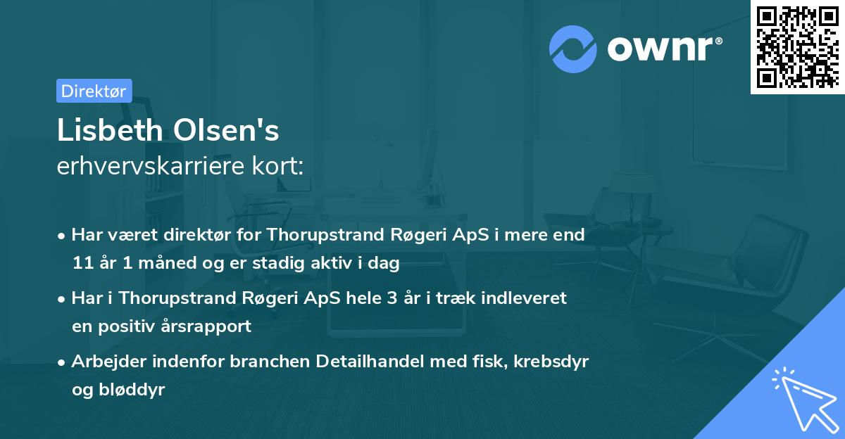 Lisbeth Olsen's erhvervskarriere kort