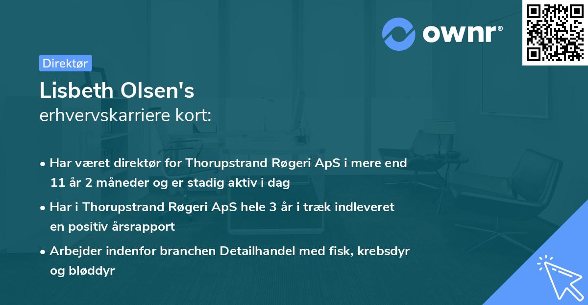 Lisbeth Olsen's erhvervskarriere kort
