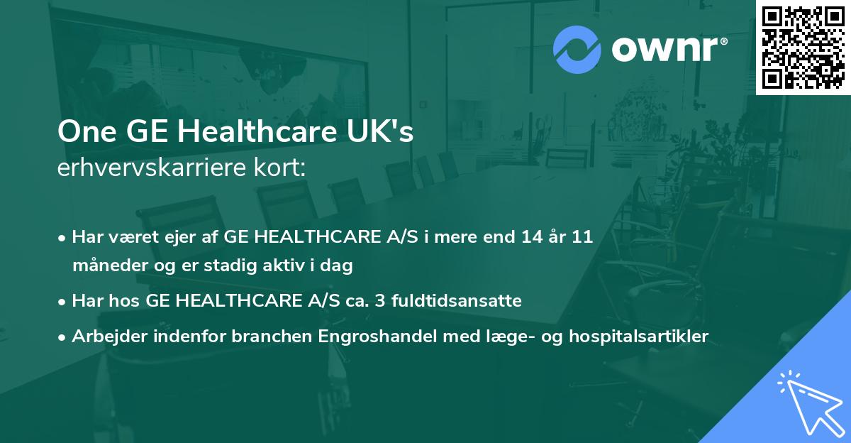 One GE Healthcare UK's erhvervskarriere kort