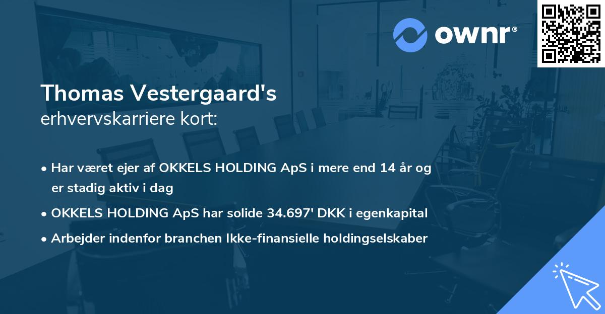 Thomas Vestergaard's erhvervskarriere kort
