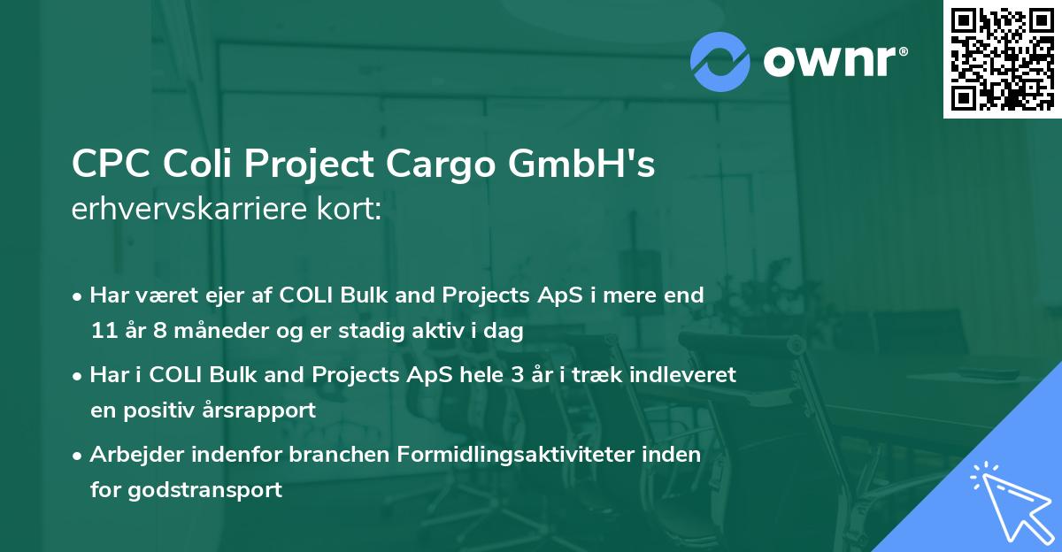 CPC Coli Project Cargo GmbH's erhvervskarriere kort