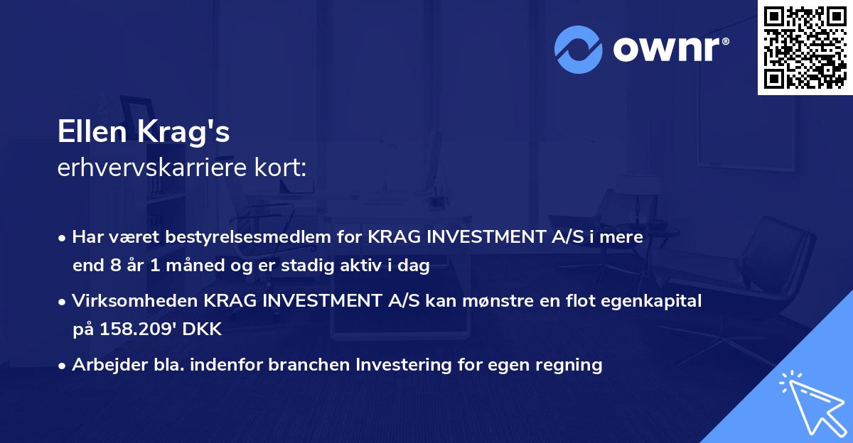 Ellen Krag's erhvervskarriere kort